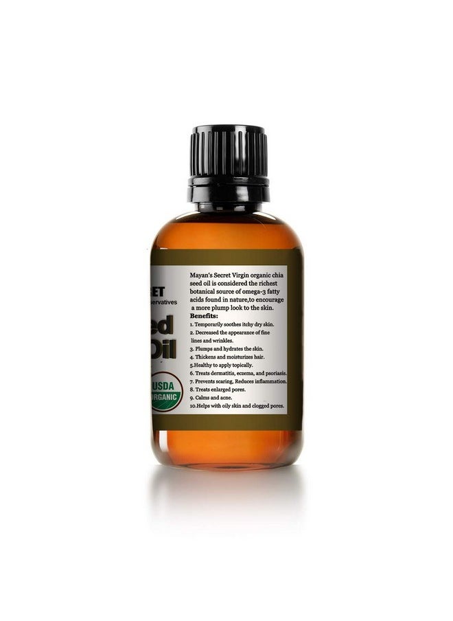 Mayan's Secret Chia Seed Oil, Usda Certified Virgin Organic,100% Pure & Natural, Cold Pressed Virgin, Unrefined In Amber Glass Bottle W/Glass Eyedropper For Easy Application (4 Oz /118 Ml)  - Image 3