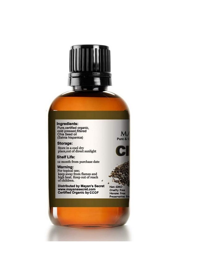 Mayan's Secret Chia Seed Oil, Usda Certified Virgin Organic,100% Pure & Natural, Cold Pressed Virgin, Unrefined In Amber Glass Bottle W/Glass Eyedropper For Easy Application (4 Oz /118 Ml)  - Image 2