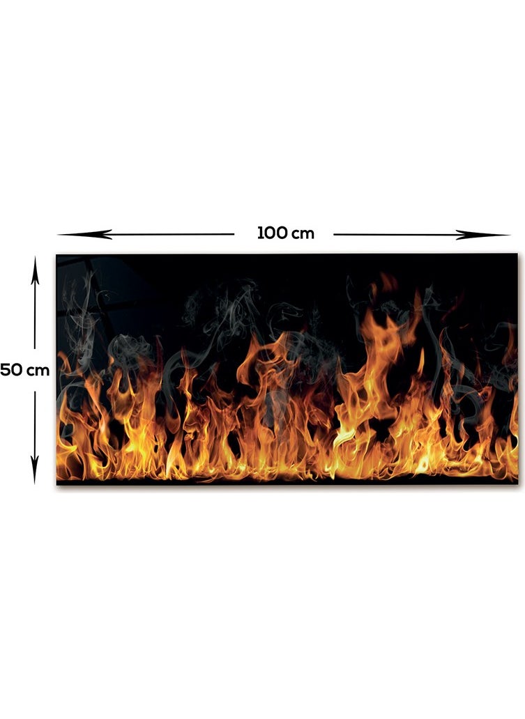 DECORITA Honeycomb Glass Top | Fireplace Flame | 50cm x 100cm  - Image 4