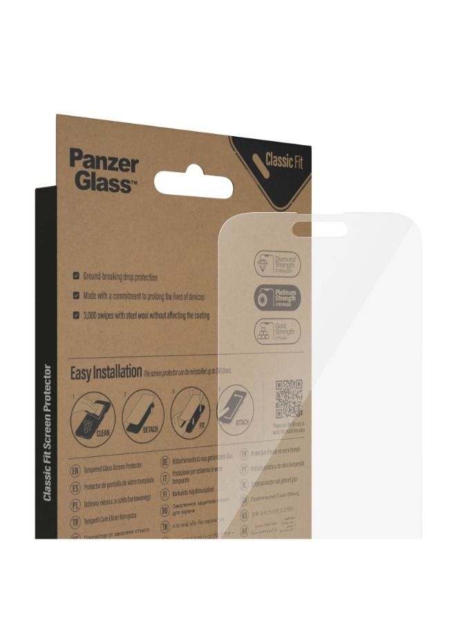 بانزرجلاس واقي الشاشة الكلاسيكي الكلاسيكي لآيفون ١٤ برو ماكس ٢٠٢٢ من بانزر جلاس - ٦,٧ بوصة - شفاف - Image 5