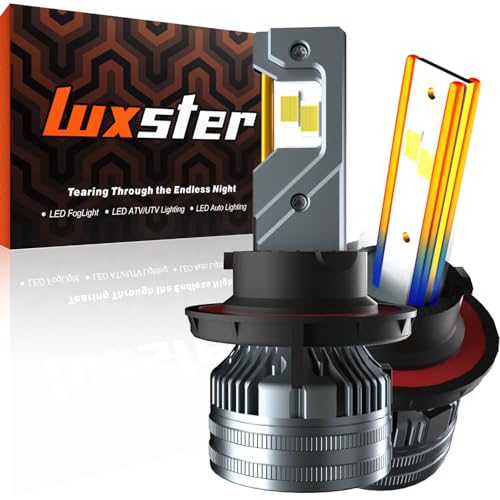 LUXSTER | Punisher H13 9008 LED Bulbs, 40000LM Ultra Bright, Triple Copper Pipes Cooling Tech(Unique), Dual Beam, Plug-N-Play Installation, 6000K Pure White Foglight, IP68 Waterproof, Pack of 2 - Image 1