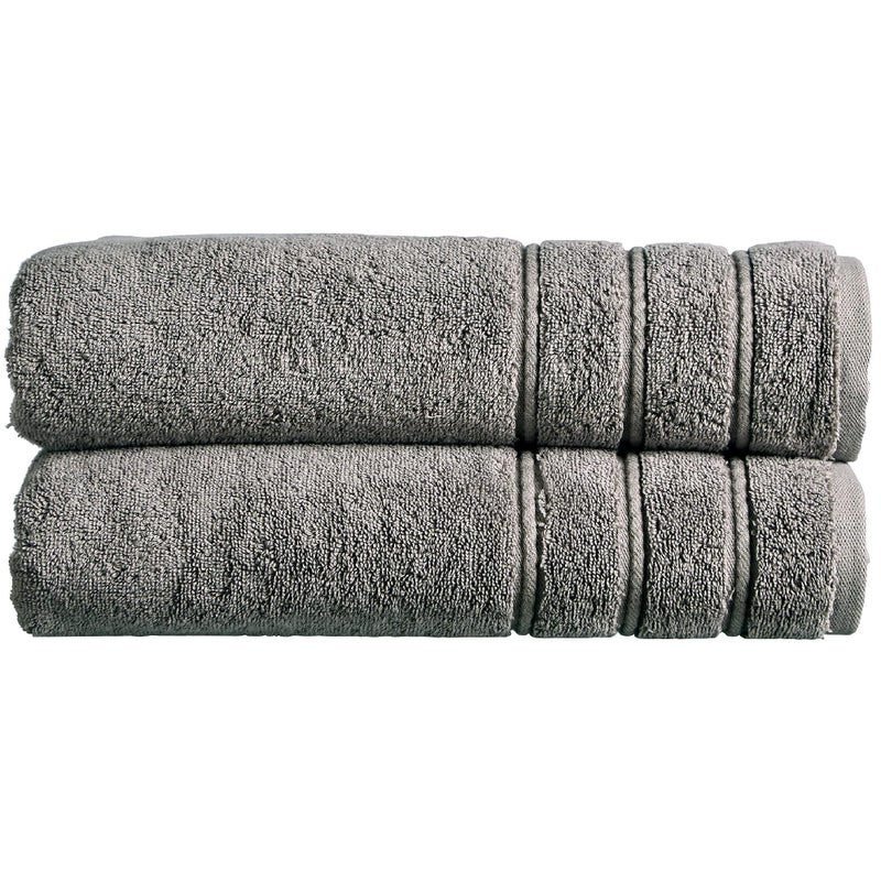 Christy Antalya Large Bath Sheets  Set of 2  100 Turkish Cotton  600GSM  Soft Plush Luxury Bath Towels  90cm x 150cm  Quick Dry  Storm Grey