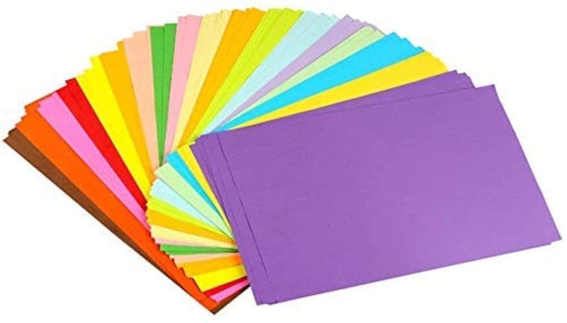 KRASHTIC A4 Colored Sheets Paper For School Assignment, Project, Art and Craft, For Origami and office work Pack of 100 Sheets - Image 1