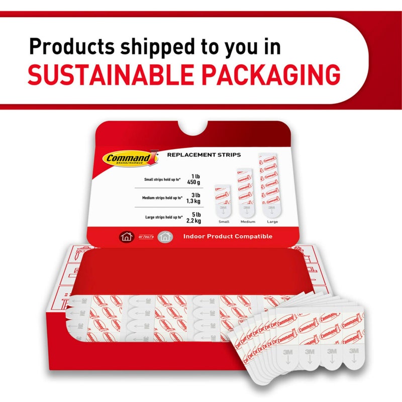 Command Poster Strips Value Pack, 64 Strips Damage-Free Poster Hangers, No Tools Requried, Great for Home, Room, Wall, Office, and Dorm Decor, White Adhesive - Image 3