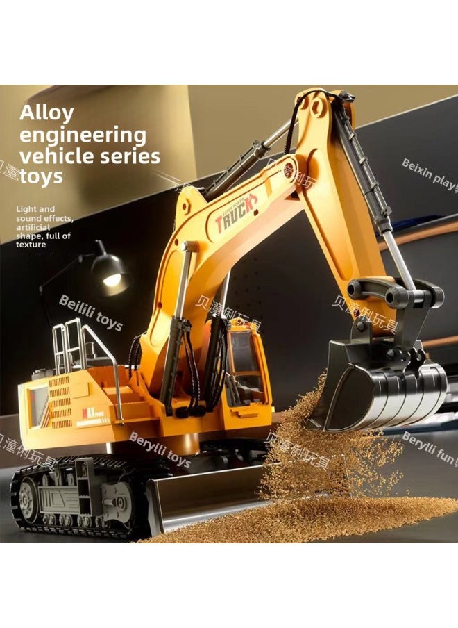 Yiling Super Large Alloy Remote Control Excavator Children's Toy Car Simulation Electric Excavator Engineering Vehicle Outlet-Color:Silver -6 Channel Alloy Excavator-mail Order Box-Proportion:Four Rechargeable Lithium Battery Screwdriver Remote Control Battery  - Image 4