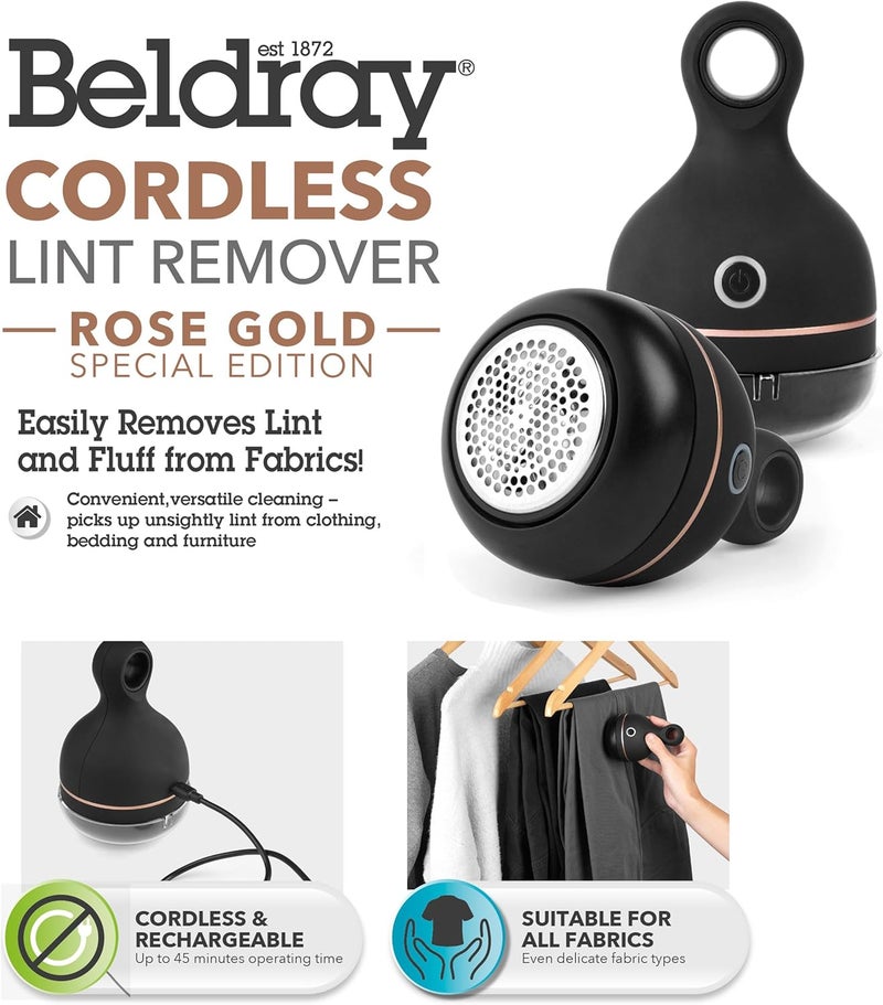 Beldray Electric Fabric Shaver - Rechargeable Lint Remover, Remove Bobbles & Pills, Trim Excess Threads and Smooth, Includes USB Cable & Cleaning Brush, Suitable for All Fabrics, 45 Minutes Run Time - Image 2