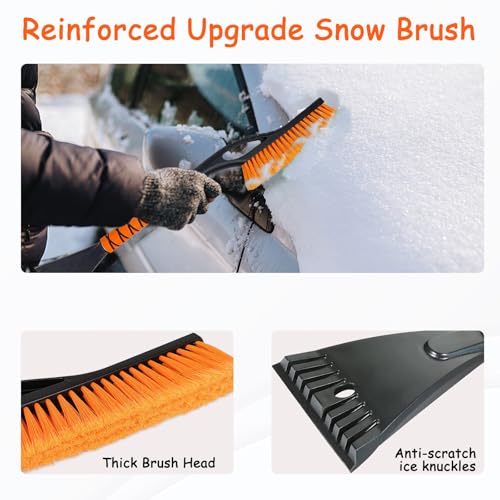 Wewymewo 27'' Snow Brush and Ice Scrapers for Car Windshield, 2-in-1 Car Accessories Detachable Snow Ice Scraper and Brush with Foam Grip for Cars, Trucks, SUVs - Image 5