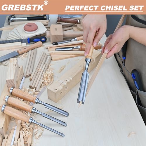 GREBSTK 4pcs Semicircle Chisel Set Carpenter Gouge Chrome Vanadium Steel Semi-Circular Cr-V Woodworking Carving Chisel - Image 3