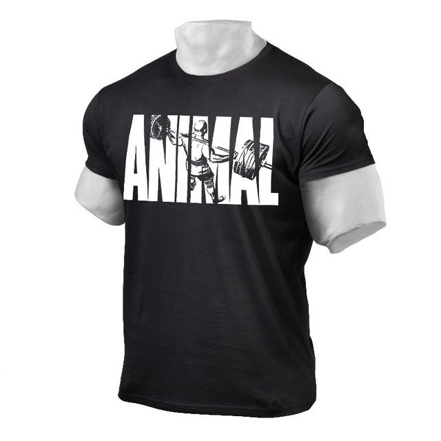 Generic Mens clothing 2020 new fitness sports casual cotton European and American fashion fashion clothing personalized letter short sleeve t-shirt Black