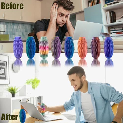 Deiviko Upgrade Little Ouchies Pain Stim Fidget 3D Printed Fidget Toys Anxiety Relief Items Grippie Stim Keychain Stim Toys for Autistic Adults Hard Spiky Sensory Toys Novelty Gifts for Friends - Image 5