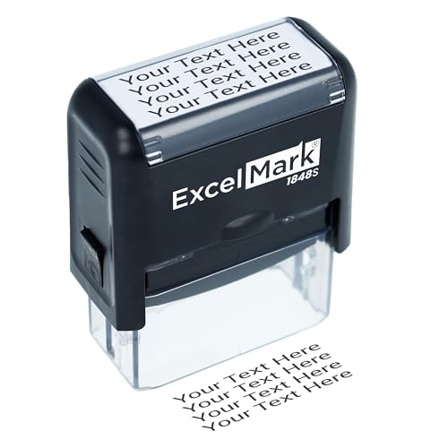 ExcelMark Custom Rubber Stamp – Clean & Easy Stamping – Personalized Self-Inking Stamp (Medium) - Image 1