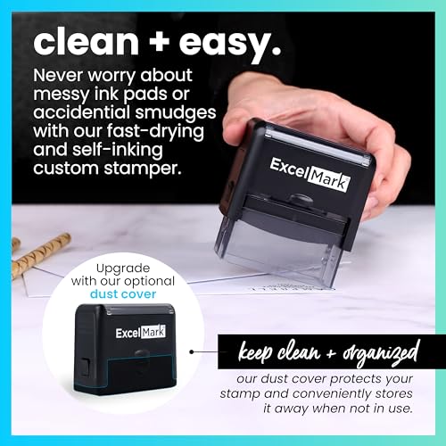 ExcelMark Custom Rubber Stamp – Clean & Easy Stamping – Personalized Self-Inking Stamp (Medium) - Image 3