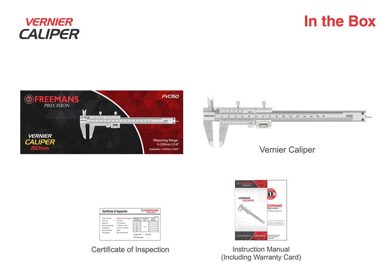 FREEMANS FVC300 Vernier Caliper with hardened stainless steel body (0-300mm) - Image 3