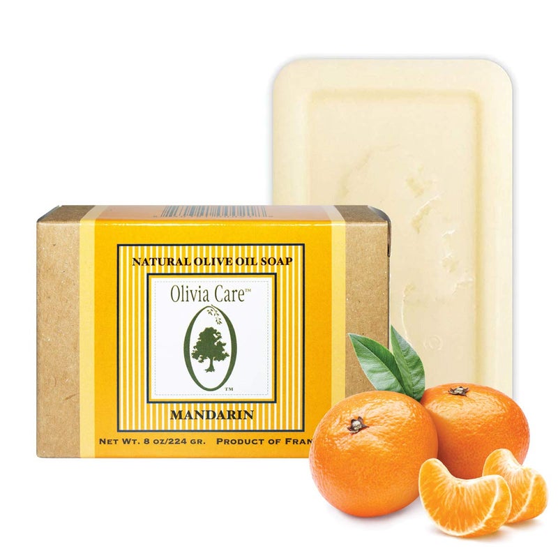 Olivia Care Premium Mandarin Bath & Body Bar Soap Organic, Vegan & Natural Olive Oil Repairs, Hydrates, Moisturizes & Deep Cleans Vitamin C Good for Sensitive Dry Skin Made in USA 8 OZ â€“ (4 PACK) - Image 2