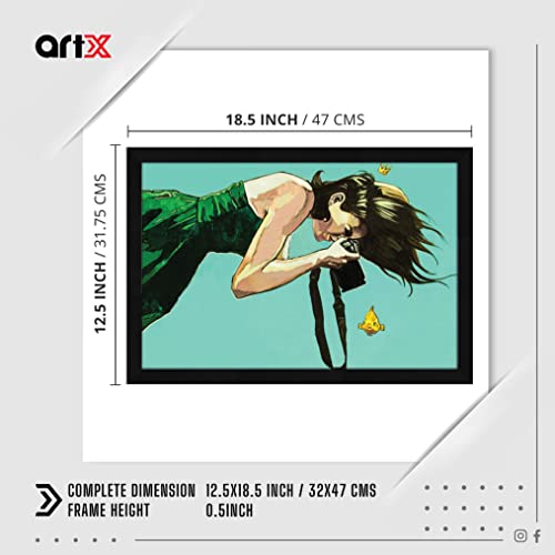 ArtX Paper Abstract Girl Framed Painting, Wall Art Painting, Synthetic Wood, Multicolour 12.5 X 18.5 Inch - Image 2