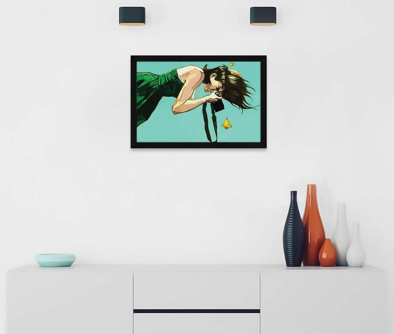 ArtX Paper Abstract Girl Framed Painting, Wall Art Painting, Synthetic Wood, Multicolour 12.5 X 18.5 Inch - Image 4