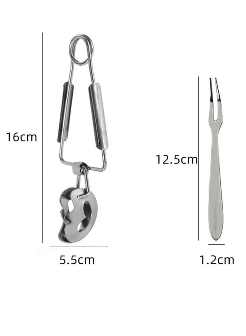 SYOSI Snail Tong Forks Set Stainless Steel Escargot Tongs Snail Fork Clip Food Serving Tongs Escargot Dining Set for Kitchen Cooking Restaurant Serving 3Pcs - Image 2