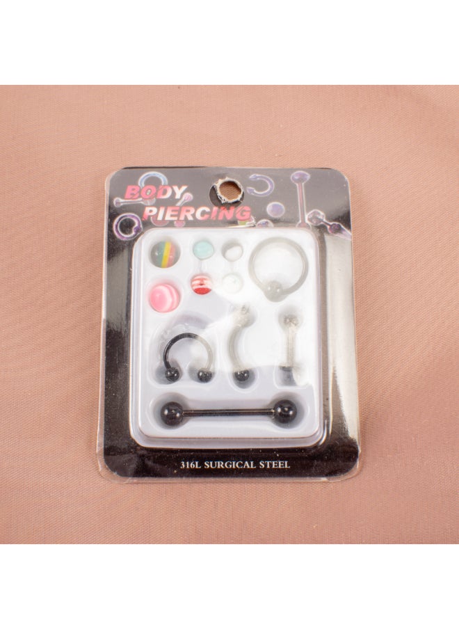 Generic Set of Black Stainless Steel Body Piercing  - Image 1