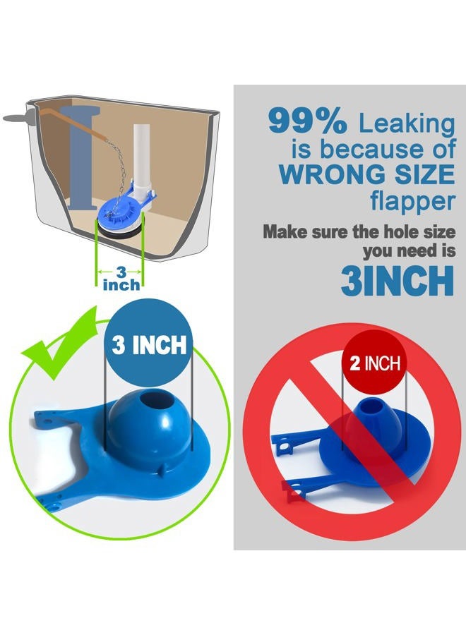 Uming Toilet Flapper Replacement kit 3 Inch for TOTO Toilet Tank Flapper Stopper Flap Plug 3'' Easy to Install w/Stainless Chain Rubber fit 3-inch Flush Valve for G-Max, THU499S, THU331S, THU175S & 2021BP - Image 2