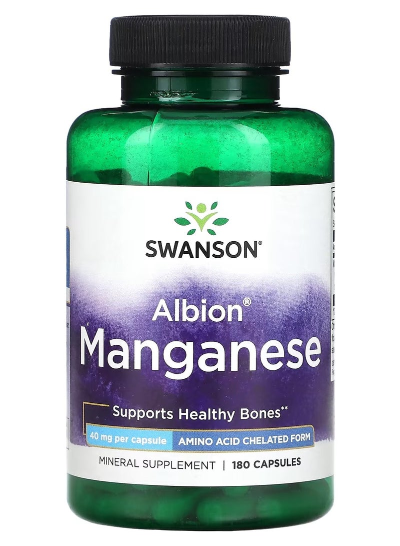 Swanson, Albion Manganese, 40 mg, 180 Capsules