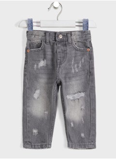 Girls Grey Basic Mom Jean