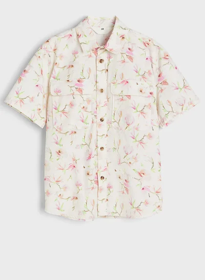 اتش اند ام Kids Floral Print Pocket Detail Shirt