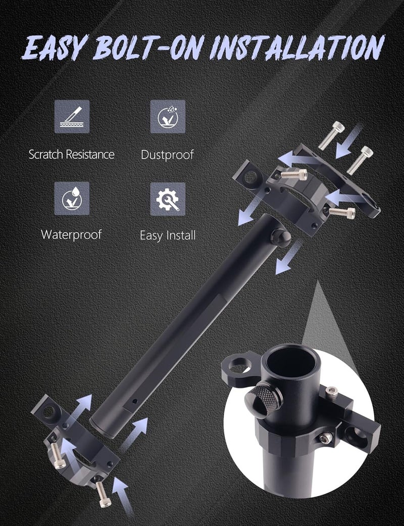 Chelhead For Jeep Flag Mount, Flagpole Holder Bracket JL Flag Mount and Pole Tail Gate Flagpole Mount with CB Antenna Base Compatible with Jeep Wrangler JK JKU JL Unlimited 07-23 - Image 5
