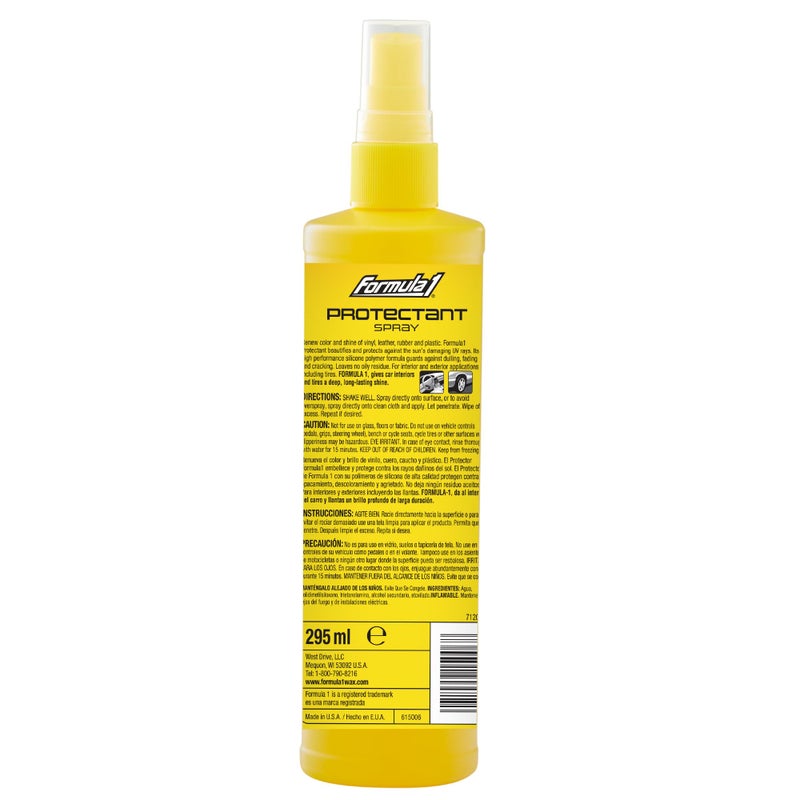 Formula 1 رذاذ حماية تفاصيل داخلية من فورمولا 1، منظف داخلي للسيارة برائحة الكرز الدائمة وحماية من الأشعة فوق البنفسجية، آمن للفينيل، المطاط، البلاستيك، ولوحة القيادة - 10 أونصة - Image 2