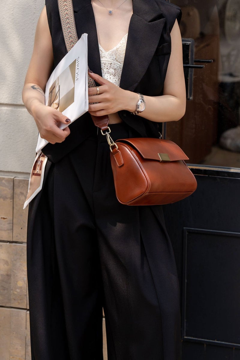 First-Layer Cowhide Retro Women'S Bag Armpit Bag Women'S Fashion Crossbody Bag High-Quality Genuine Leather Shoulder Bag - Image 1