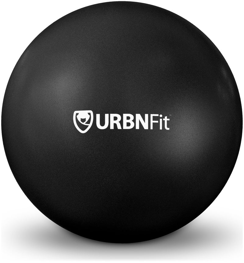 URBNFit كرة تمرين صغيرة من URBNFit - كرة بيلاتس مصغرة 9 بوصة مع دليل لياقة لليوغا، بار، العلاج الطبيعي، التمدد وتمارين استقرار الجسم - سوداء - Image 1