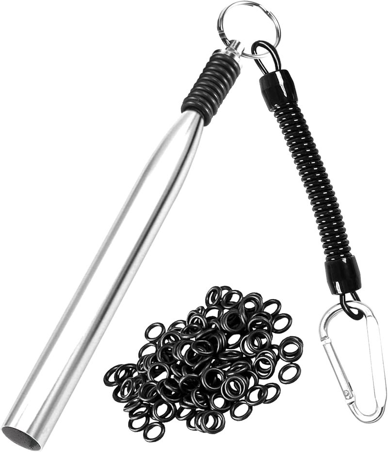 LAIBOREC Wacky Rigging Tool, Fishing Bait Rigs, Wacky Rig Ring Tool with 70PCS Worm O-Rings, Wacky Worm Kit for Senko Neko Finesse Stick Soft Baits - Image 1