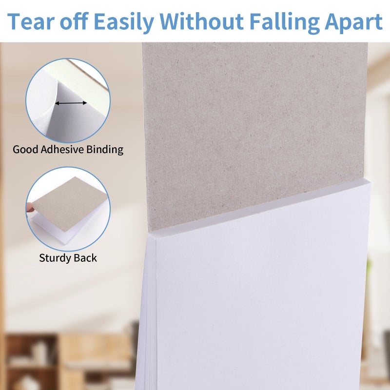 Hoiny Note Pads 4x6 Inch, 6 Pack Blank Scratch Pads, 50 Sheets Per Memo Pad for Writing, White Pad of Paper Suit for Home, Office and School, Tear off Notepad, Small Server Notebook - Image 3