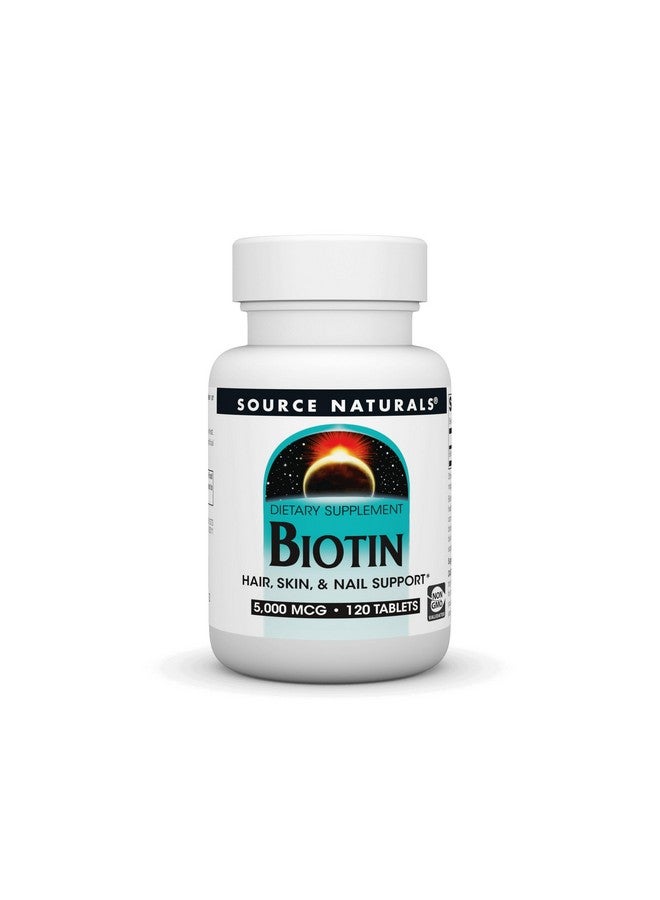 مكمل غذائي لعلاج نقص البيوتين من Source Naturals Biotin 5,000mcg Maximum Strength Biotin - 120 قرصًا