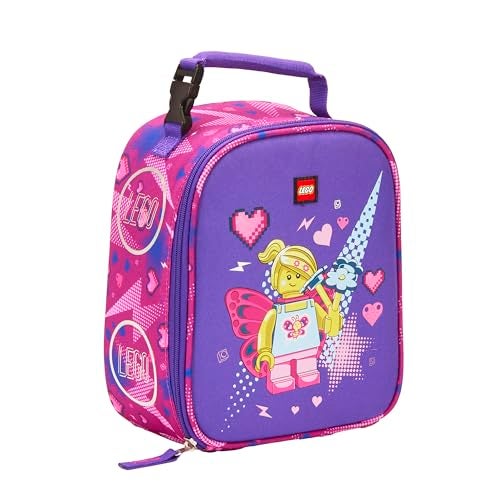 LEGO CHARACTER Lunch Box, Insulated Soft Reusable Lunch Bag Meal Container for Boys and Girls, Perfect for School or Travel, Meal Tote - BUTTERFLY GIRL - Image 1