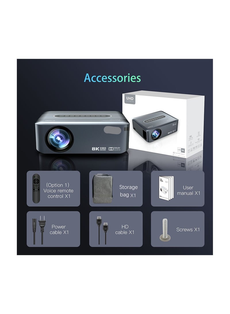 AROAQ Projector 4K 1080P 8K video Projector Wifi Video LED Home Theatre Cinema  - Image 1