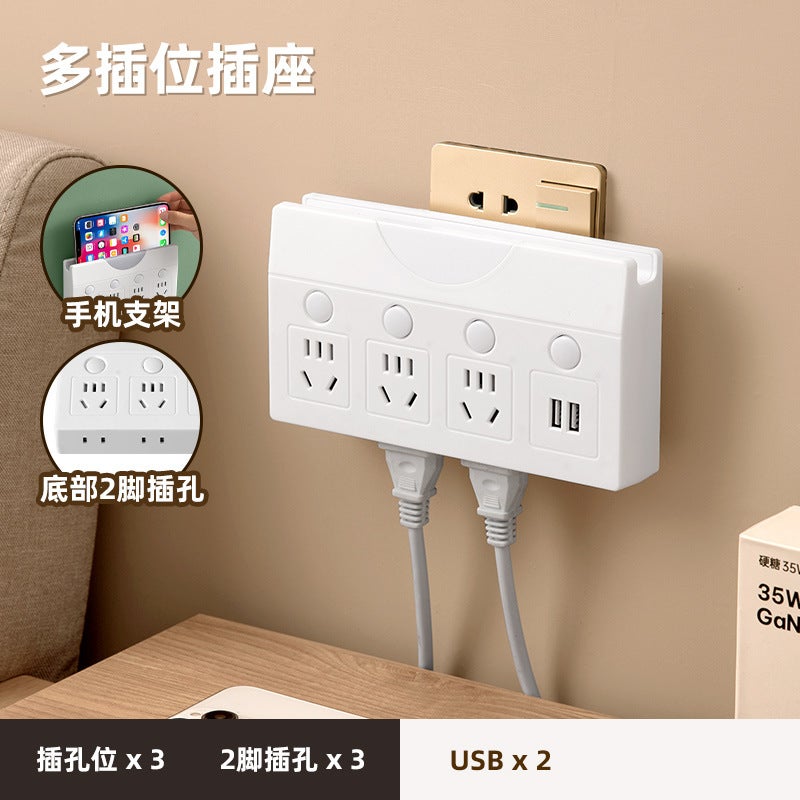 محول مقبس جانبي جديد مقبس ذكي USB نحاس نقي متعدد الوظائف مع ضوء ليلي - Image 1