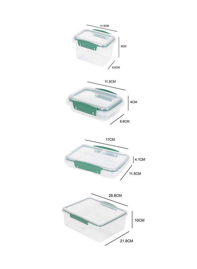 Noon East 6 Pcs Food Storage Container With Lid, Leakproof Meal-Prep Containers For Kitchen Storage Reusable Plastic Microwave, Dishwasher Safe Clear - Image 2