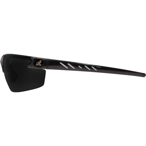 Edge Eyewear DZ116-G2 Zorge G2 Wrap-Around Safety Glasses, Anti-Scratch, Non-Slip, UV 400, Military Grade, ANSI/ISEA & MCEPS Compliant, 5.04" Wide, Black Frame / Smoke Lens, One Size - Image 3