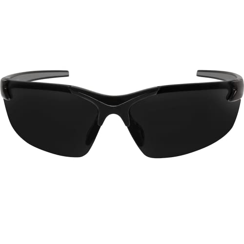 Edge Eyewear DZ116-G2 Zorge G2 Wrap-Around Safety Glasses, Anti-Scratch, Non-Slip, UV 400, Military Grade, ANSI/ISEA & MCEPS Compliant, 5.04" Wide, Black Frame / Smoke Lens, One Size - Image 2