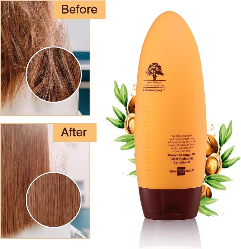 ARGANMIDAS Hair Conditioner, 15.3 Fl Oz Sulfate-Free Conditioner Intensely Smooth and Clear Hydrating Hair Conditioner, Argan Oil Daily Moisture Deep Conditioner for Color Treated Hair, Effectively - Image 5