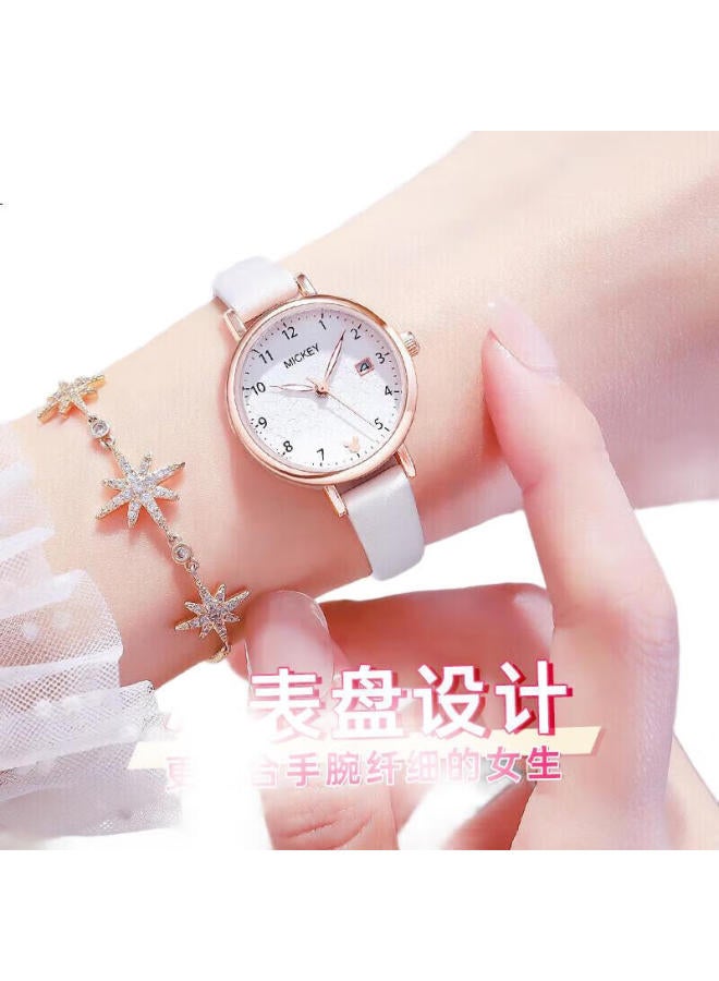 Disney (Disney) Women'S Simple Waterproof Children'S Watch With Calendar For Primary And Middle School Students Exam Watch Mk-11300W - Image 3