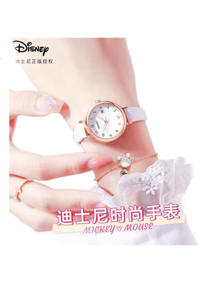 Disney (Disney) Women'S Simple Waterproof Children'S Watch With Calendar For Primary And Middle School Students Exam Watch Mk-11300W - Image 1