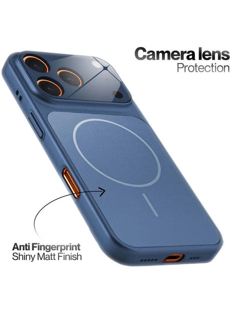 ELTRAZONE iPhone 17 Pro Max 6.9-Inch Slim Matte Glass Magnetic MagSafe Compatible Case with Shockproof Protection, Anti-Fingerprint and Anti-Scratch Coating, Built-In Camera Lens Protector, Durable Full Body Protective Cover for iPhone 17 Pro Max - Image 5