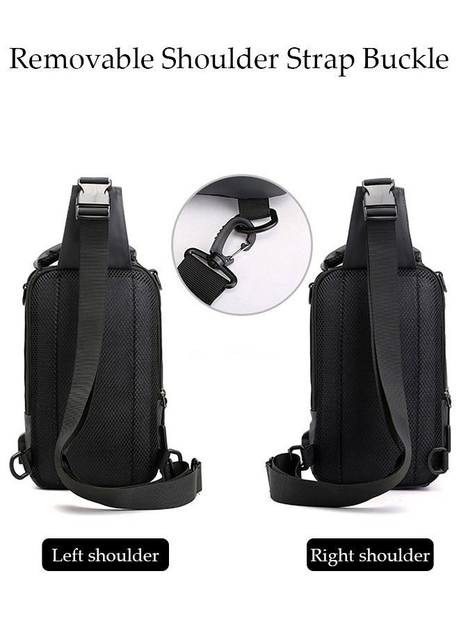 DUNISO Multipurpose Crossbody Bag for Men Lightweight Shoulder Bag with Adjustable Strap Chest Bag with USB Charger Port Everyday Carry On Bag Small Sling Bag for Travel Work Sports - Image 5