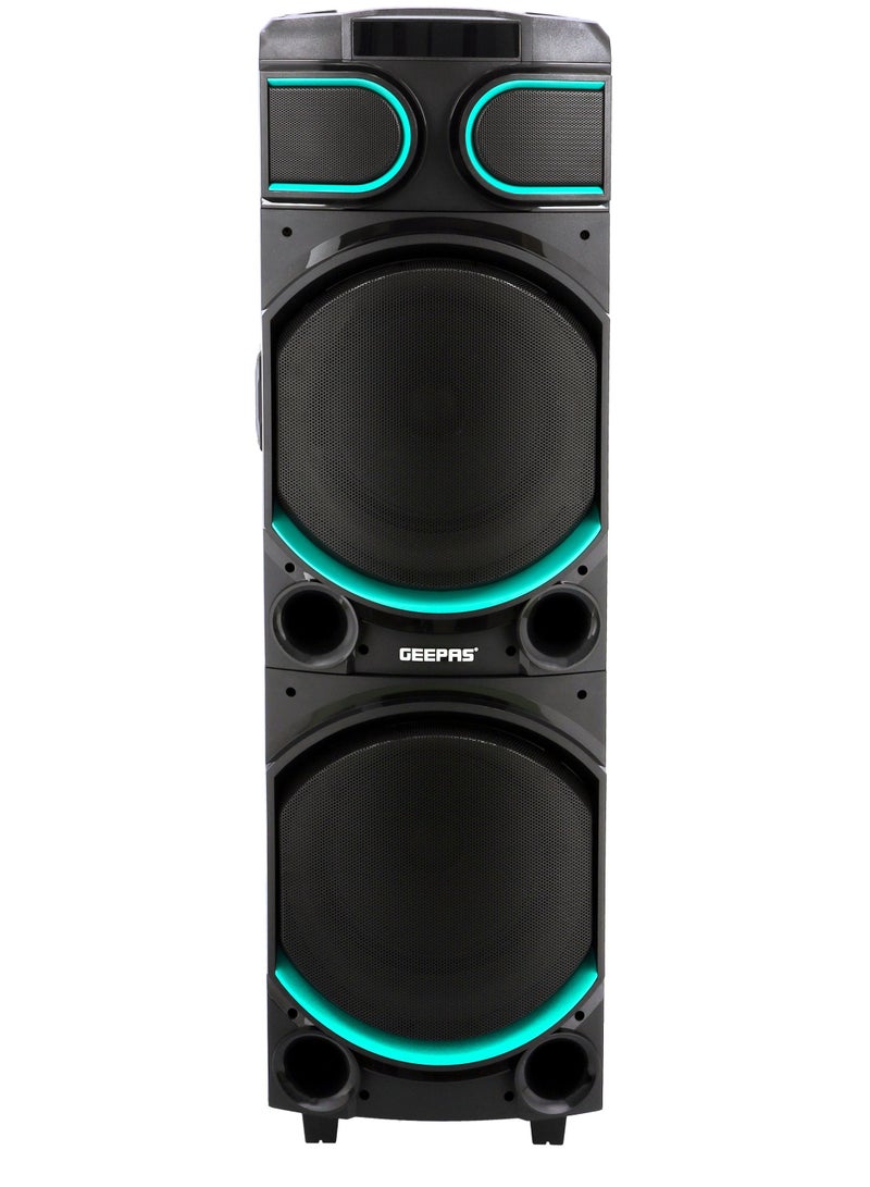GEEPAS Rechargeable Professional Speaker With Remote Control And Microphone |  80000W PMPO |  USB/ FM/ TF Card/ Bluetooth/ TWS - Image 2