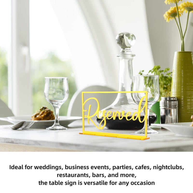 Gold Acrylic Reserved Table Sign for Wedding Restaurant Office Party and Business Event Seating - Image 4