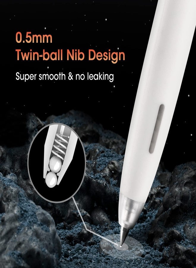 WRITECH أقلام جل WRITECH، رأس رفيع: 0.5 مم، حبر أسود، لا يلطخ ولا يسيل، قلم ضغط للكتابة والرسم وتدوين الملاحظات، رأس رفيع للغاية قابل للسحب، كتابة سلسة وهادئة، مجموعة أقلام لا تسيل، 8 أقلام جل - Image 5