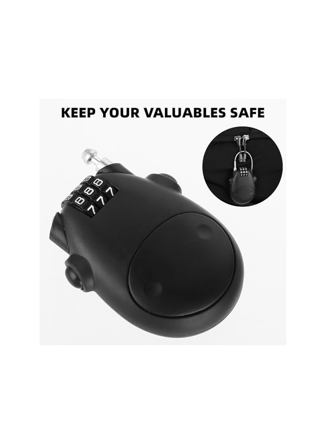PROMASS PROMASS 1Pack Retractable Adjustable Cable Lock Combination Cable Lock, Travel Lock, with 28" Cable 3 Digit Combination Padlock Luggage Lock, for Suitcase Stroller Bike, Black  - Image 3