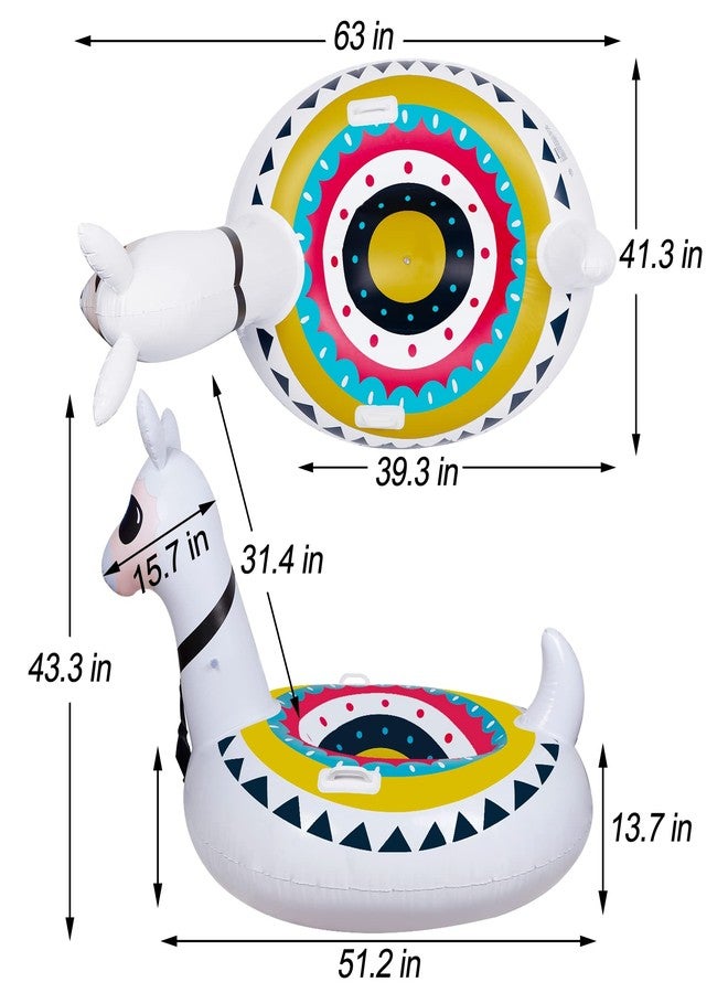 Triumpeek Inflatable Llama Pool Float, 51" Fiesta Alpaca Pool Floaties, Novelty Fun Water Inflatable Ride-On for Summer Swimming Pool Party Decoration Toys for Adults - Image 2