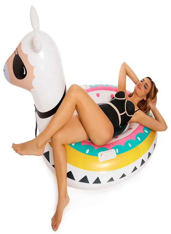 Triumpeek Inflatable Llama Pool Float, 51" Fiesta Alpaca Pool Floaties, Novelty Fun Water Inflatable Ride-On for Summer Swimming Pool Party Decoration Toys for Adults - Image 5